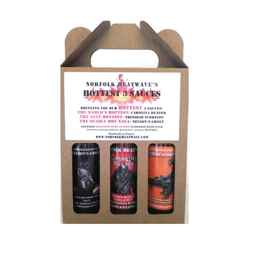 Norfolk Heatwave Hottest 3 Sauces Gift Pack 3x 150ml